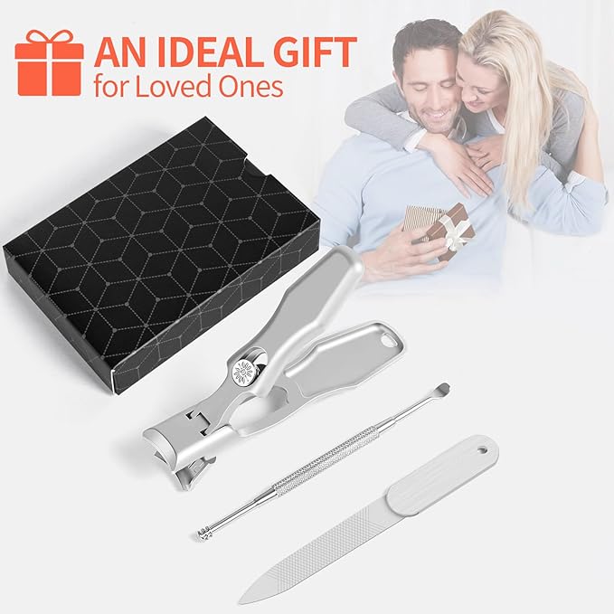 Stocking Stuffers Gifts for Men Adults Seniors, Nail Clippers with Catcher, Christmas Gifts for Men Dad Boyfriend Teens Him, Heavy Duty Clipper with Safety Lock for Mens Women Seniors
