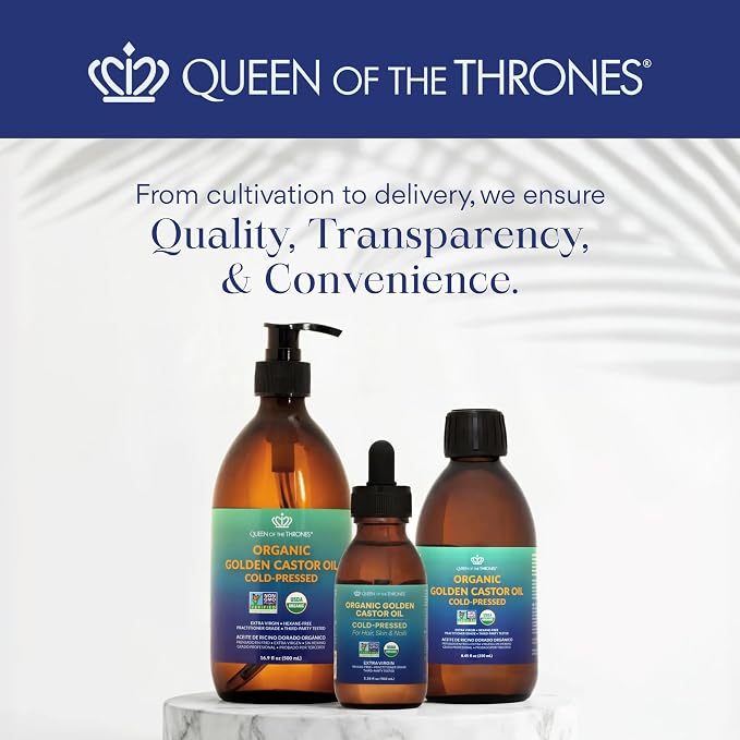 QUEEN OF THE THRONES Castor Oil Pack for Thyroid - Heatless, Less-Mess, Reusable - Organic Cotton Flannel, Comfort Fit, Soft Straps & Naturopathic Doctor Designed