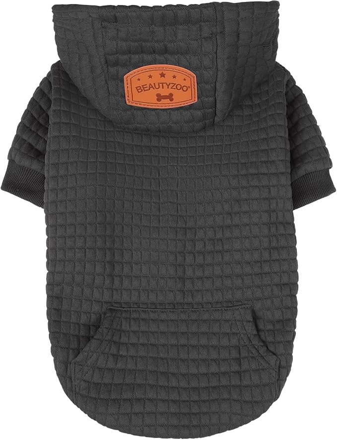 BEAUTYZOO Dog Hoodies Sweater for Large Dogs,Waffle‑Like Laminated Pet Coat | Warm Dog Sweatshirt with Pocket & Leash Hole,Pullover Clothes for Girl Boy Dogs,Stretchy & Easy‑On‑Off,Labrador & Great Danes