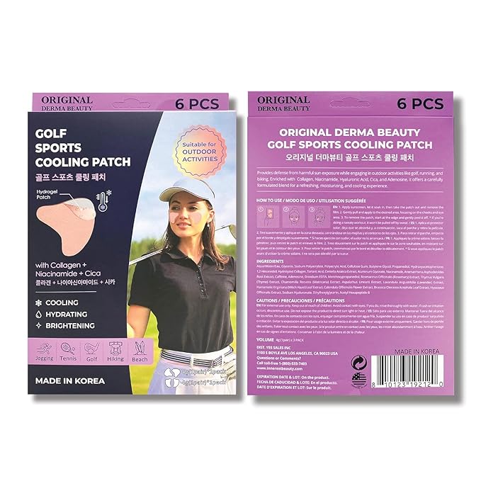 Sun Patch, Under Eye UV Protection for Golf, Hiking, Driving, Outdoor Sports | Cooling Sunblock Patches, Scar & Sun Damage Protection (2 Pack (Purple))