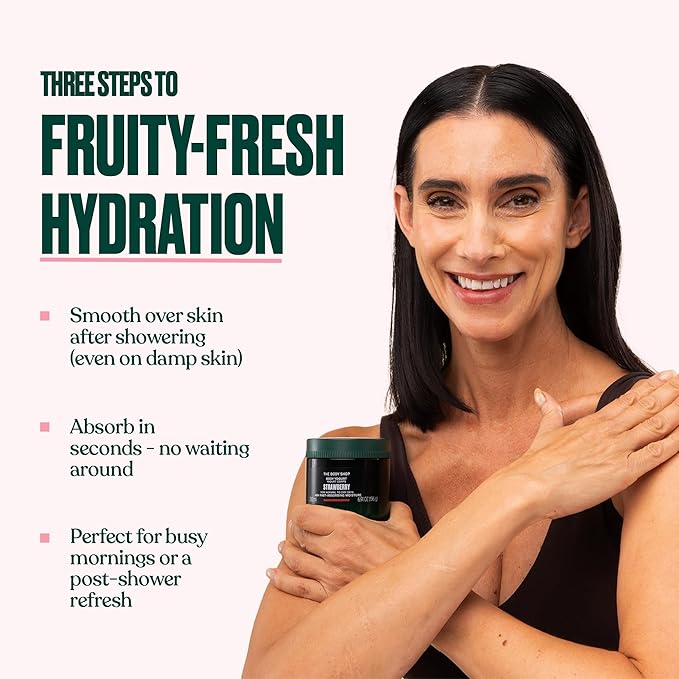 The Body Shop Strawberry Body Yogurt, 48hr Moisturizer, 100% Vegan, 6.91 Fl.Oz