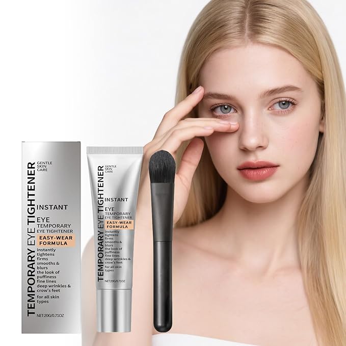 Eye Tightener Cream,Upgraded Formula for Women Helps Reduce Eye Bags Puffiness and Wrinkles, Gentle Skin Care Moisturizing Eye Tightener Cream with Brush