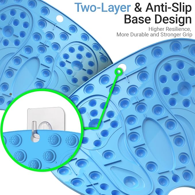 Foot Massager Mat 2PCS, Foot Reflexology Mat with Magnetic Therapy, Under Desk Mat Acupressure Mat for Feet Relaxation, Pressure Point Mat for Pain, Fatigue and Stress Relief (Blue+Purple)