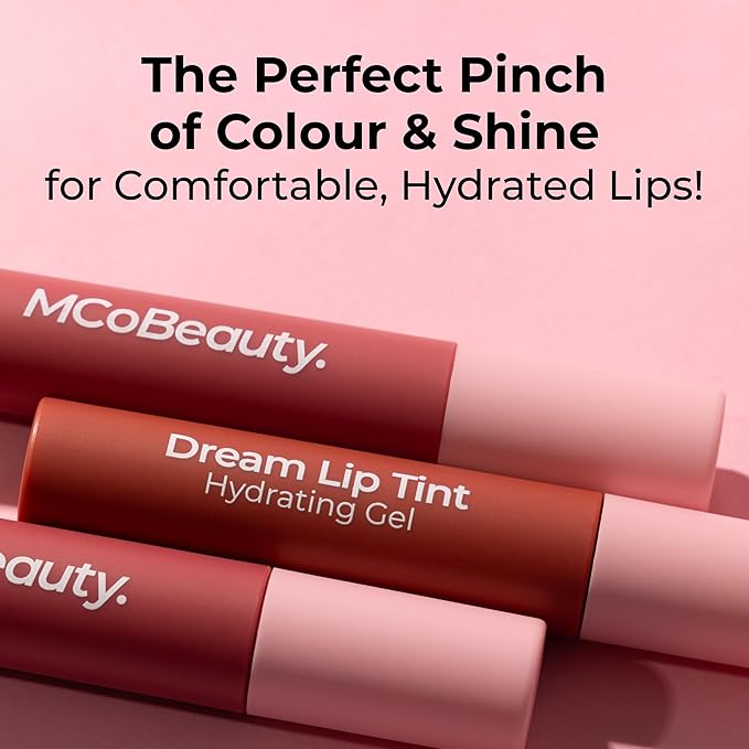 MCoBeauty - Dream Lip Tint Hydrating Gel - Semi-Matte, Long-Lasting Lip Stain with Jojoba Oil & Sunflower Oil - Vegan, Cruelty Free Cosmetics - Nude Mauve Shade