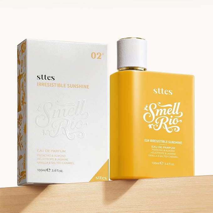 Sttes Perfume 02# Irresistible Sunshine for Women - Pistachio, Vanilla & Salted Caramel Eau de Perfume 100ml (3.4fl oz) Sweet Gourmand Caramel Vanilla Fragrance (Evolution of 602)