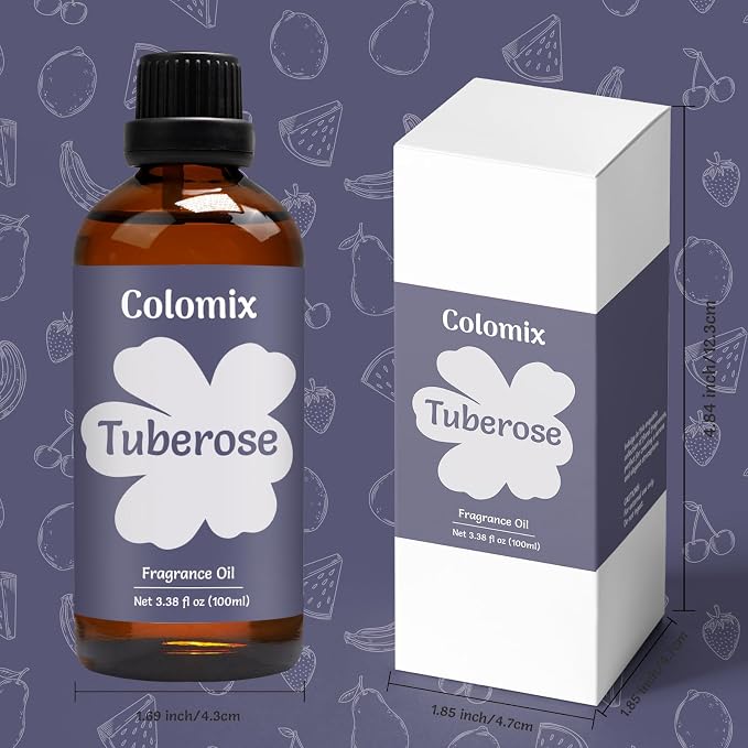 Premium 100ml Tuberose Fragrance Oil, Essential Oils for Diffusers for Home, Long-Lasiting Scented Oil for Candle Making, Soap Supplies and Tuberose Pefume and More, Spring Aroma Oil Gifts
