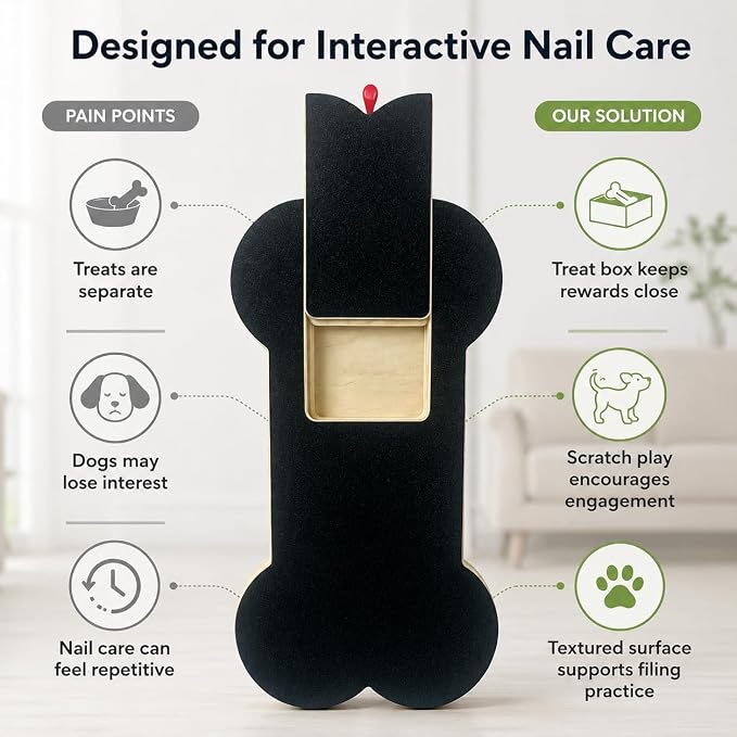 Dog Nail Scratch Board Scratcher Treat Dispenser Non-Slip Nail File Board (C)