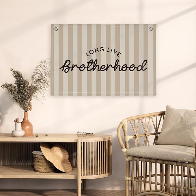 Long Live Brotherhood Boys Room Decor,Brother Playroom Bedroom Wall Decor Hanging Flag Banners, Nursery Toddler Kids Room Decoration 30x20 boyroom