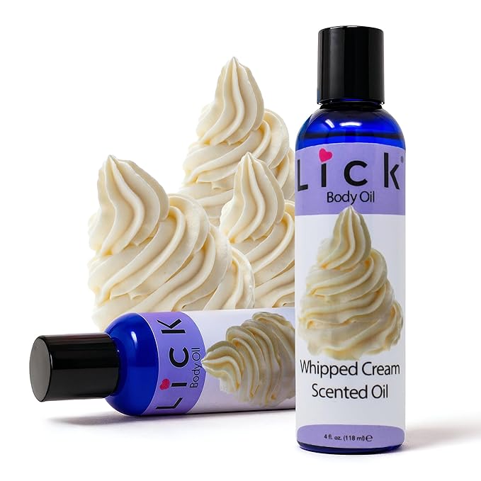 LICK Whipped Cream Creamy Scented Body Oil – Non-Greasy Daily Hydration with Almond Oil & Vitamin E – 4 oz