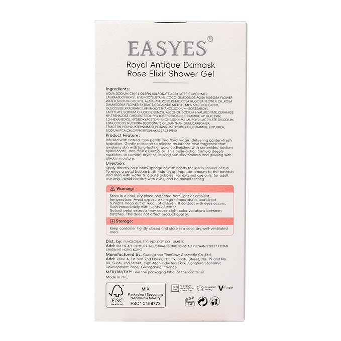 Rose Elixir Body Wash for Women – Moisturizing Shower Gel with Triple Rose Formula, Hydrating Natural Cleanser, Gentle Foaming, Multi-Oil Nourishment, 7 oz