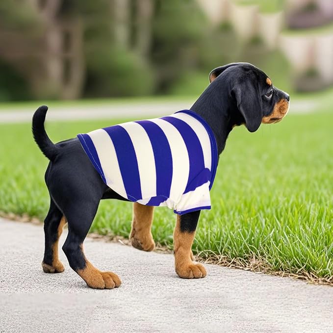 Pistha Dog Shirt Polo Shirt Striped Puppy Clothes for Boy Girl Pets | Dog Shirt Dog Clothes Pet Clothes with Summer Button Up for Small Medium Dogs Cats