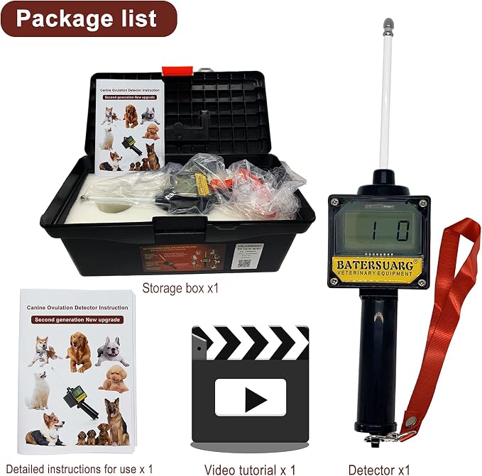 Dog Ovulation Detector,Canine Breeder Tester Artificial Insemination Dogs Breeding Machine,Convenient Formulate Mating Pregnancy Planning,with Detailed English manual and Premium storage box