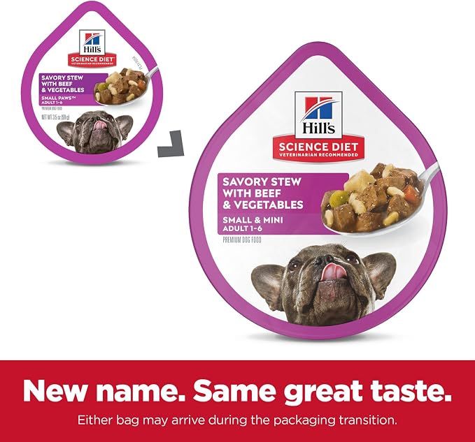 Hill's Science Diet Adult 1-6 Small & Mini Wet Dog Food | #1 Veterinarian Recommended, Beef & Vegetables, 3.5 oz. Trays, 12-Pack