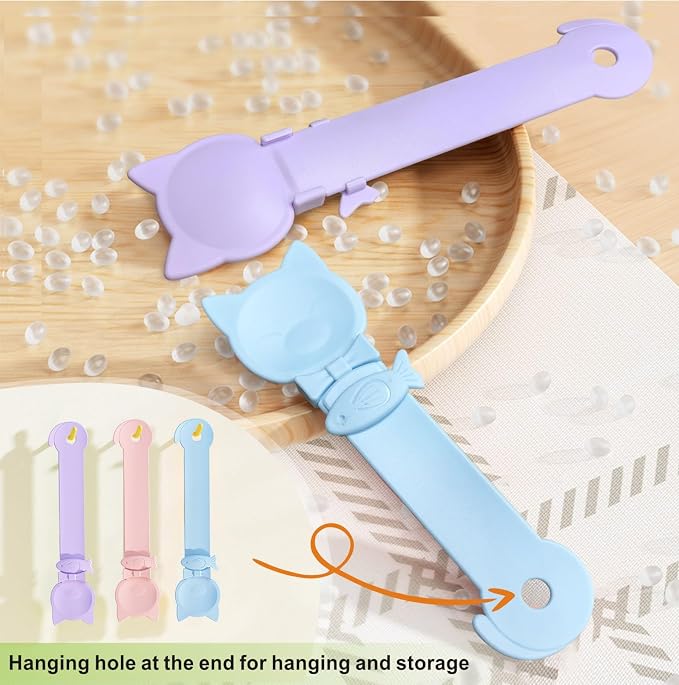Idepet 4 Pcs Cat Strip Feeders Spoon,Cute Cats Treat Squeeze Spoons Pet Food Mixing Spoon Multifunctional Lickable Treat Feeding Dispenser for Cat Liquid Snack and Wet Food(Bule&Pink&Purple)