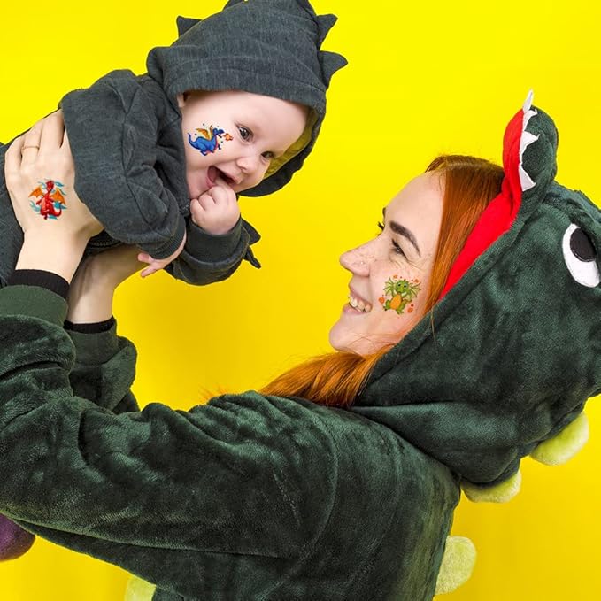 ArtCreativity Dragon Individual Temporary Tattoos for Kids - Bulk Pack of 144 Pre-Cut Dragons Tattoos in Assorted Designs, Non-Toxic 2 Inch - Dragon Tattoo Birthday Party Favors, Goodie Bag Stuffers