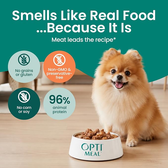 Optimeal Wet Dog Food Small Breed Variety Pack - Grain Free Recipe High Protein Tender Morsels in Aspic Made with Natural Ingredients for Adult Dogs, Premium Nutrition Pouches - 3oz Pouch (Pack of 12)