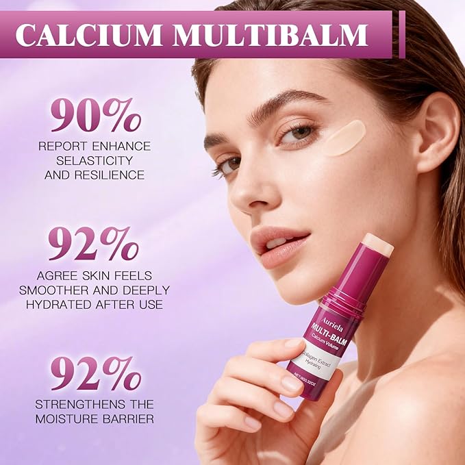 Auriela Calcium Volume Multi Balm,Calcium Multi Balm Stick,Anti Wrinkle,Anti-Aging,Long-Lasting Hydrating, Firming Skin, for Face, Eyes, Lips & Neck (Pack of 4)
