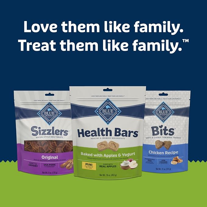 Blue Buffalo Health Bars Apples & Yogurt Mini Dog Biscuits, 32 oz | Smaller Bite, Same Crunch, Oven-Baked, No Chicken By-Product, Corn, Wheat, or Soy