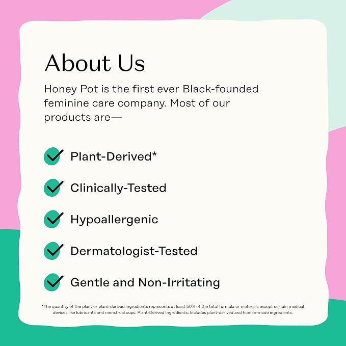 The Honey Pot Company - 44ct - Herbal Sanitary Pads for Women - Heavy Flow Overnight w/Wings - Infused w/Essential Oils for Cooling Effect & Organic Cotton Cover - Feminine Care
