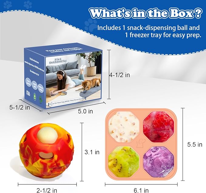 Dog Chew Toy, Large Frozen Treat Dispenser Reduces Pet Boredom