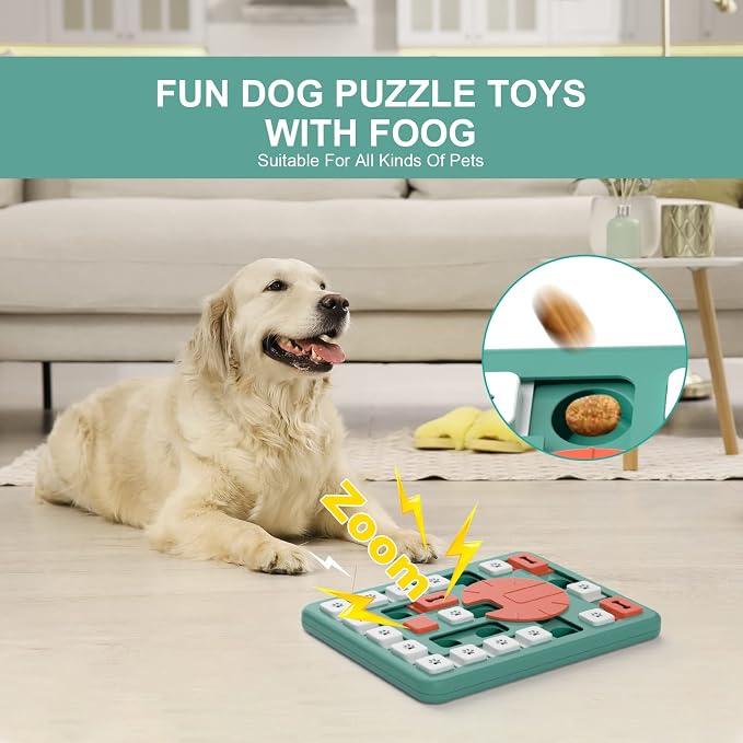 FOXMM Dog Puzzle Toys,Interactive Treat Puzzle Dog Toy for IQ Training | Mental Stimulating,Treat Puzzle Dispensing with Squeaky Design for Large Medium Smart Dogs