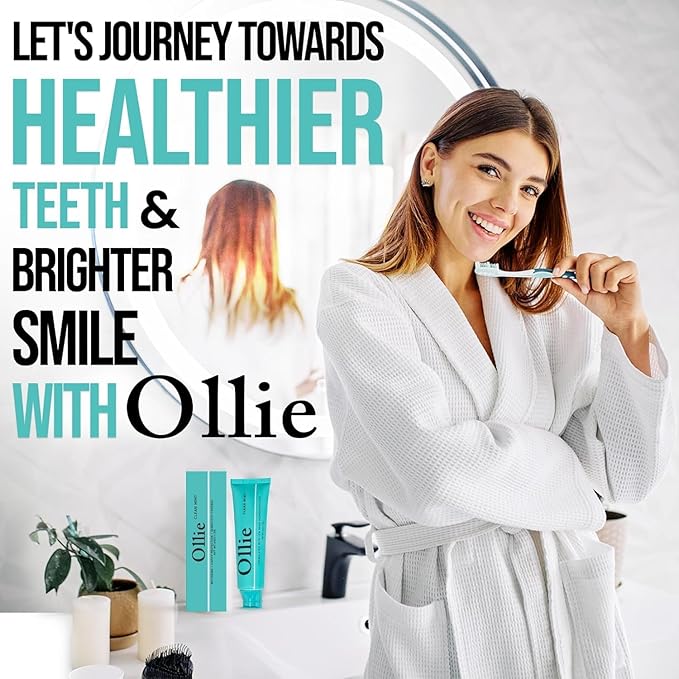 Ollie Clean Mint Nano Hydroxyapatite Toothpaste for Teeth Whitening, 10% Hydroxyapatite Formula, (Pack of 2, 4oz)