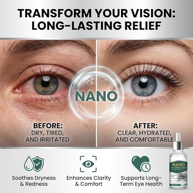 Optifusion Drops, Herbionyx Nano Drop Serum with Lutein Vitamin C & E, Mimics Natural Tear Film, for Long-Term Daily Use without Irritation