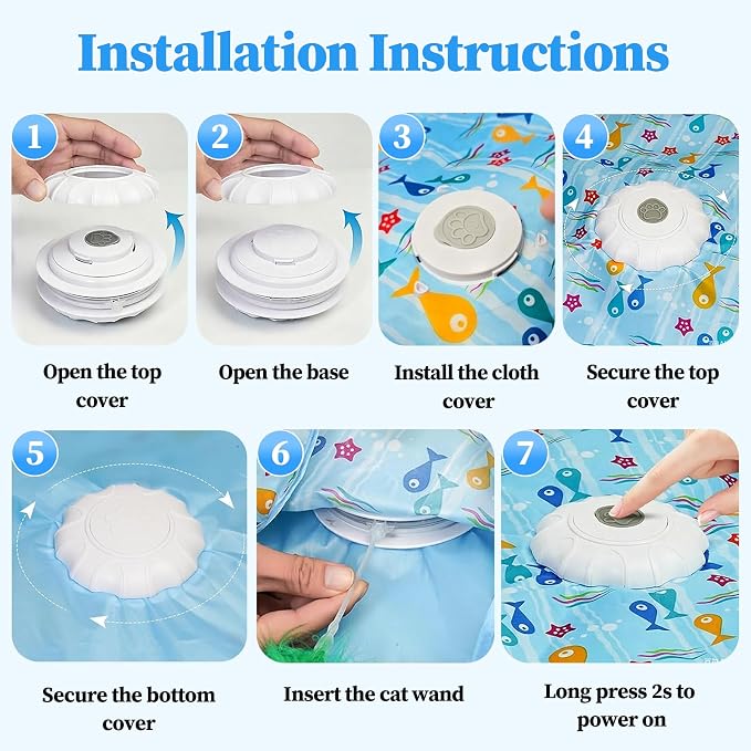 Motion Activated Interactive Cat Toy, Automatic Hide and Seek with Moving Feather, Animal Chirps, 3 Modes Auto Sleep, USB Rechargeable Enrichment Toy for Indoor Cats & Kittens