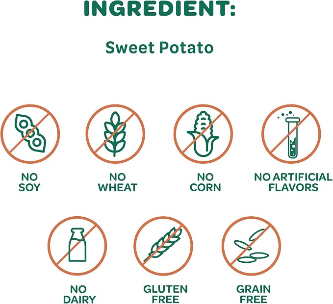 Wholesome Pride Sweet Potato Bites Healthy Dog Treats, 1 Ingredient, 16 oz | No Preservatives, 100% Sweet Potato, Gently Dehydrated, Supports Digestion, No Grain or Gluten, Training & Rewarding