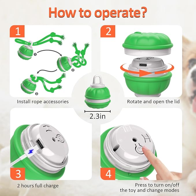 Interactive Dog Toys Rolling Ball for Puppy,Peppy Pet Ball for Dogs,