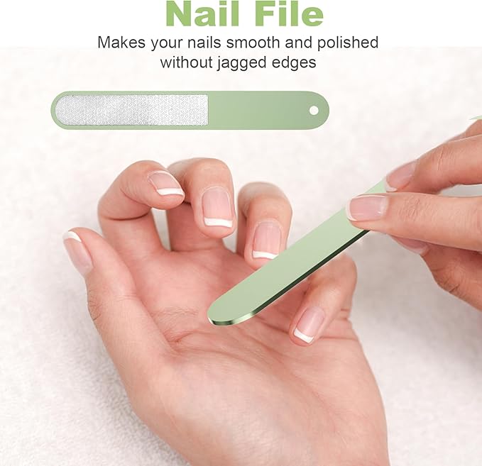 DUCOO Nail Clipper Set, 4 PCS Ultra Sharp Nail Clippers for Men, Women, Adults Toenail Fingernail Clippers, Stainless Steel Nail Cutter & File, Green