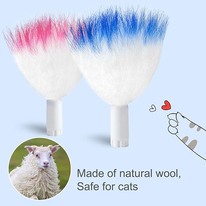 ORSDA 12Pcs Feathers Replacement and Soft Furry Accessories ONLY Fits T65/T68 Model, Interactive Toys for Indoor Cats-NOT fits for Other Brand Toys