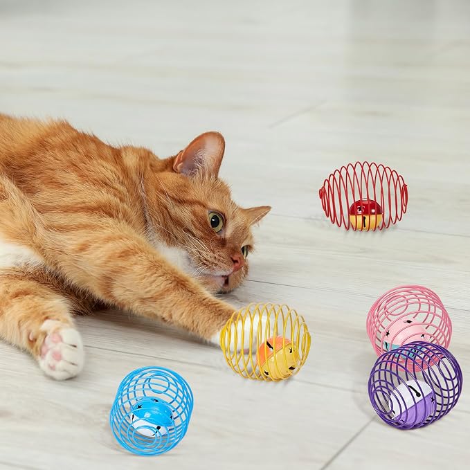 Jecery 25 Pcs Cat Toys Spring,Mouse and Bell,Colorful