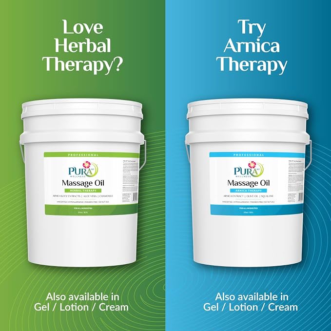 Herbal Therapy 5 Gallon Massage Oil, Aloe Vera, Professional, Massage Therapy, Deep Tissue, Unscented, Hypoallergenic, Natural Ingredients, Skin Hydrating, Moisturizing, Muscle Relief