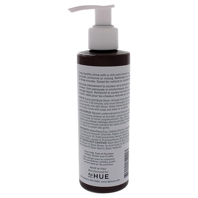 dpHUE Gloss+ Medium Brown Semi-Permanent Hair Color & Conditioner, Color Boost with Healthy Shine - Deep Conditioning Treatment - No Peroxide, Ammonia or Mixing - Gluten-Free, Vegan 6.49 Fl Oz (Pack of 1)