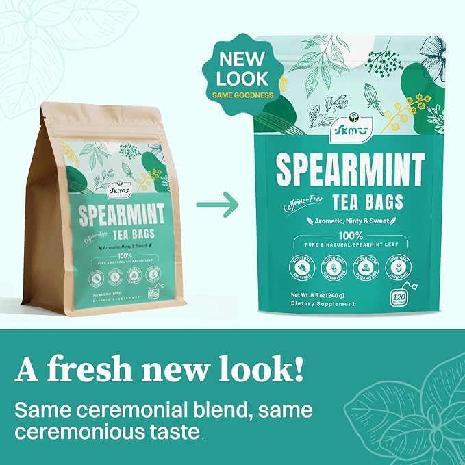 Spearmint Tea, 120 Servings | Healthy & Refreshing Mint Tea, Supports Digestion & Wellness, Caffeine-Free, Non-GMO