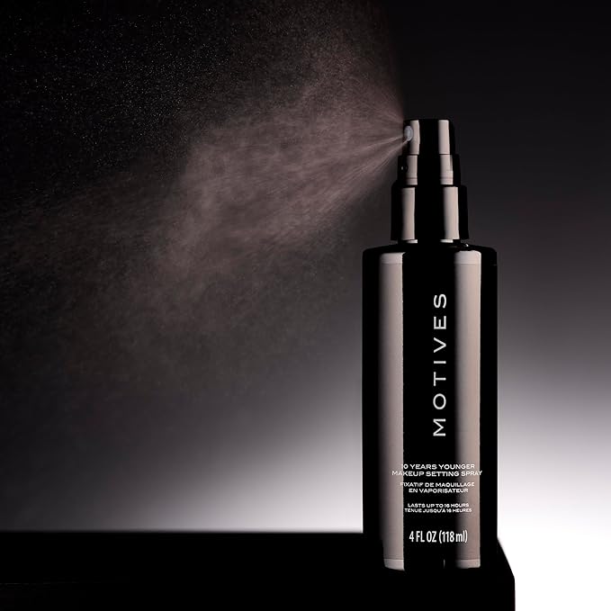 Motives 10 Years Younger Makeup Setting Spray - Long-Lasting Hold, Minimizes Slippage, Flawless Finish, Minimizes Pores, Lines, Wrinkles & Scars, Makeup Setting Spray, Oil-Free, 4 fl. oz