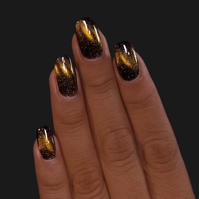 ILNP Jackpot - Black-Based Gold Magnetic Holographic Nail Polish