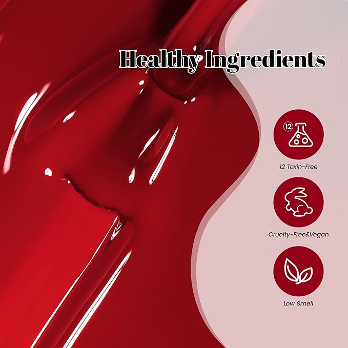 YTD Likomey Red Gel Nail Polish,15ml Salon Home DIY Manicure and Pedicure Fall Winter UV Soak Off Color Varnish,CS448
