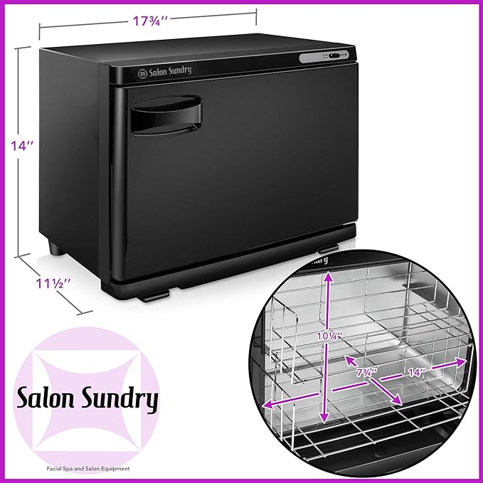 Salon Sundry Professional High Capacity Hot Towel Warmer Cabinet - Facial Spa and Salon Equipment - Black