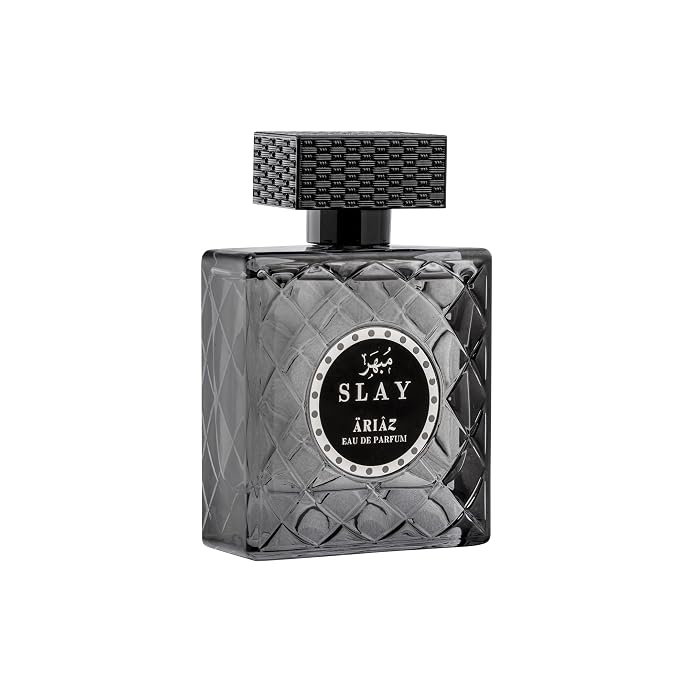 ARIAZ Slay Eau De Parfum 3.4 Oz for Men - Woody Spicy Sandalwood Cologne with Cardamom, Violet, Cedar, Leather & Amber - Nighttime Men Fragrance for Fall & Winter
