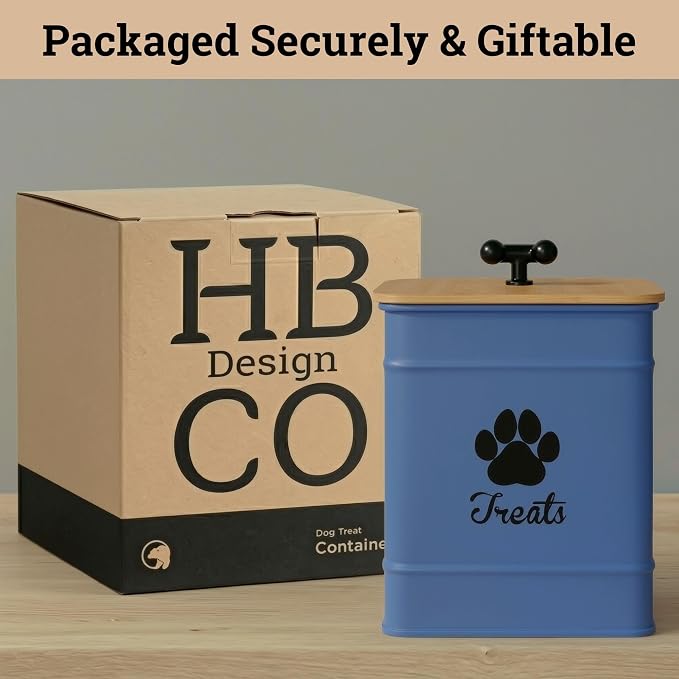 Dog Treat Container Airtight, 6"W x 8"H, Powder Coated, 12 Cup Capacity
