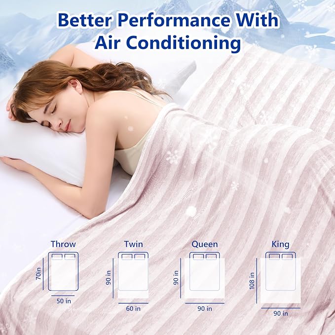 Cooling Blanket Queen Size- 90"x90" Summer Cooling Throw Blanket for Hot Sleepers Arc-Chill Q-Max >0.45 Cool Fiber, Keeps Cool for Night Sweats, Soft Lightweight Sofa Blankets for Kid Adults