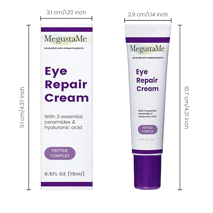 Eye Repair Cream 15ml - Peptide Complex Eye Cream with 3 Essential Ceramides, Niacinamide & Hyaluronic Acid, Dermatologist Developed Anti-Aging Eye Treatment for Fine Lines, Dark Circles.