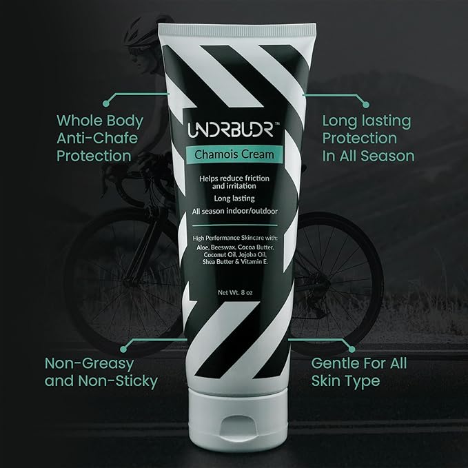 Chamois Cream, Anti-Chafing Cream, Ultra Low Friction, Naturally Enriched (8oz)