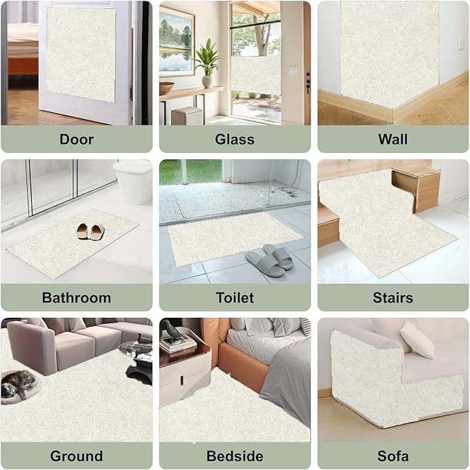 SREBAY Cat Scratch Couch Furniture Protector, Self-Adhesive Scratch Pad | 39.3x15.8In Thickened, DIY Climbing Cat Carpet Mat for Door Window Protector, Couch Guard from Claw with Pins&Tape, OffWhite