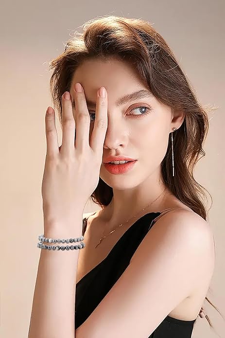NCB 2.3-Piece 4mm Natural Crystal Gemstone Stretch Bracelets – Handmade Reiki Energy Healing Jewelry for Meditation,Yoga, Unisex