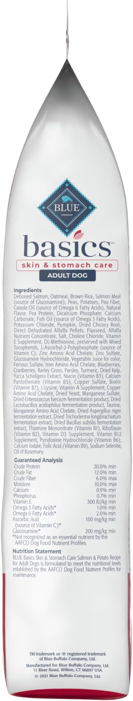 Blue Buffalo Basics Salmon Adult Skin & Stomach Care Dry Dog Food, 24 lb | Real Salmon #1 Ingredient, Limited Ingredient Diet, Antioxidant-Rich LifeSource Bits, Skin & Coat Health