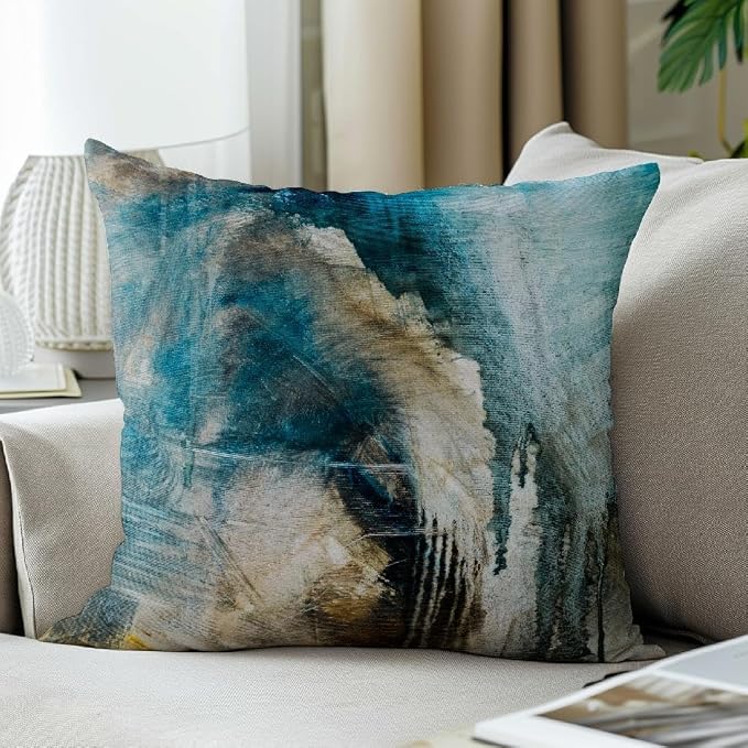 Throw Pillow Covers for Couch, 20x20 Inch, 2 Pack, Brown Grey | Decorative Throw Pillow Covers Cushion Covers for Couch Bedroom Sofa Living Room