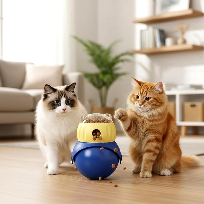 Cat Interactive Puzzle Toy, Adjustable Treat Dispenser | Cat Toys for Indoor Cats, Safe Enrichment Toy for IQ Training, Mental Stimulation, Boredom Relief, Great Gift